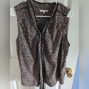 41 Hawthorn Leopard Print Sleeveless Blouse Size Large